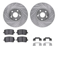 R1 E- Line Series Brake Rotor - D/S - Silver w/ Ceramic Pads Hdw Fits Pontiac Vibe