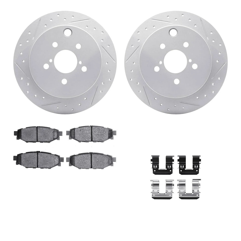 DFC 12-23 Subaru Crosstrek Rear Drill/Slot Geoperformance Rotors 5000 Advanced Brake Pads w/Hardware