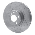 R1 16-18 BMW X4 Right Front Drilled & Slotted Silver Brake Rotor