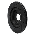 R1 93-96 Dodge Dakota RWD Front Right Drilled & Slotted Black Brake Rotor