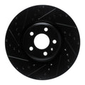 R1 2018-2025 Audi S5 Sportback Front Left Drilled & Slotted Black Brake Rotor