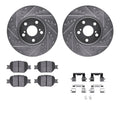 R1 00-10 ScIon tC Front Drilled & Slotted Silver Brake Rotor Set w/Ceramic Pads and Hardware