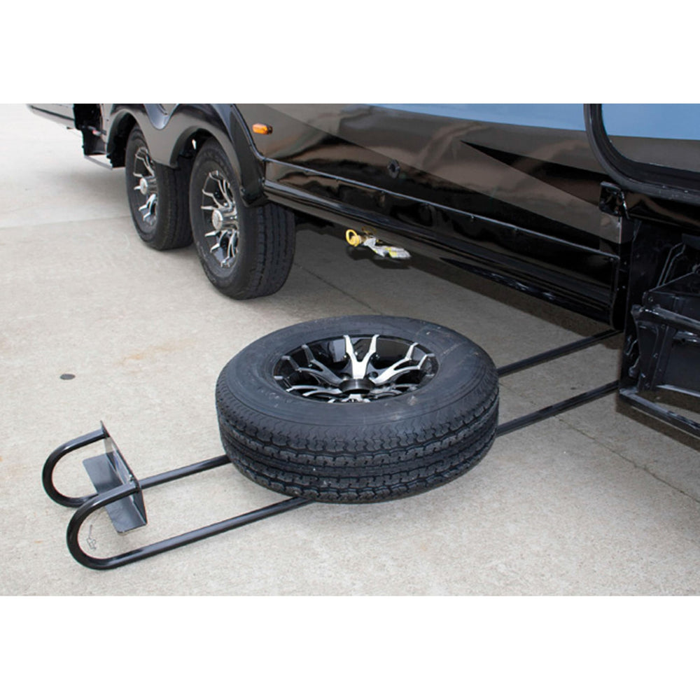 HIDEASPARE TIRE CARRIER RECESSED MOUNT 70 FRAME IBEAM UNDERSLUNG TRAILERS WITH UNDERBELLY