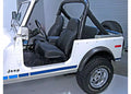 Rugged Ridge High-Back Front Seat Non-Recline Black Denim 76-02 CJ&