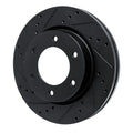 R1 19-25 Ford BRONCO Front Left Drilled & Slotted Black Brake Rotor