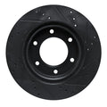 R1 19-25 Ford BRONCO Front Left Drilled & Slotted Black Brake Rotor