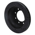 R1 00-02 Dodge Ram 3500 Front Left Drilled & Slotted Black Brake Rotor