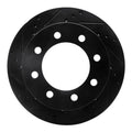 R1 00-02 Dodge Ram 3500 Front Left Drilled & Slotted Black Brake Rotor