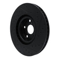 R1 11-25 Lexus IS200T Left Front Drilled & Slotted Black Brake Rotor