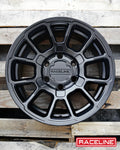 Aluminum Wheels 16x8 Gauge 950B Satin Black Multi Spoke 0 Offset 5 on 114.3 Bolt Pattern 78.1 Bore Raceline