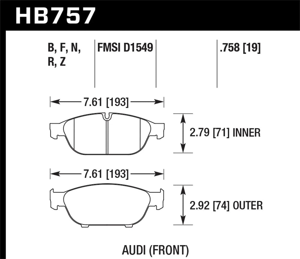 ~(7 lbs. 9X4X3)~ Street Brake Pads Street Race