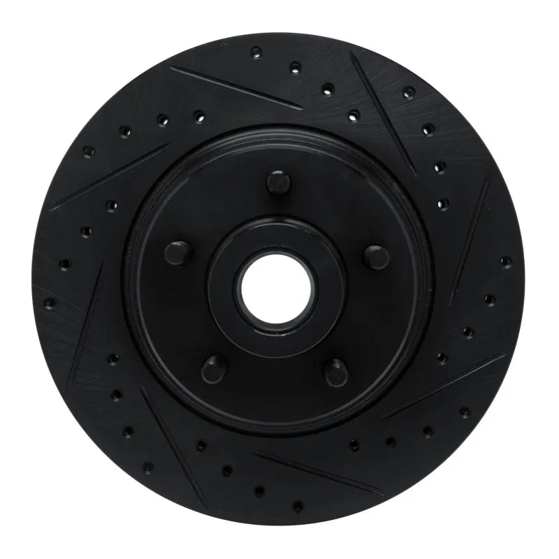 R1 74-84 Chrysler Imperial Front Right Drilled & Slotted Black Brake Rotor
