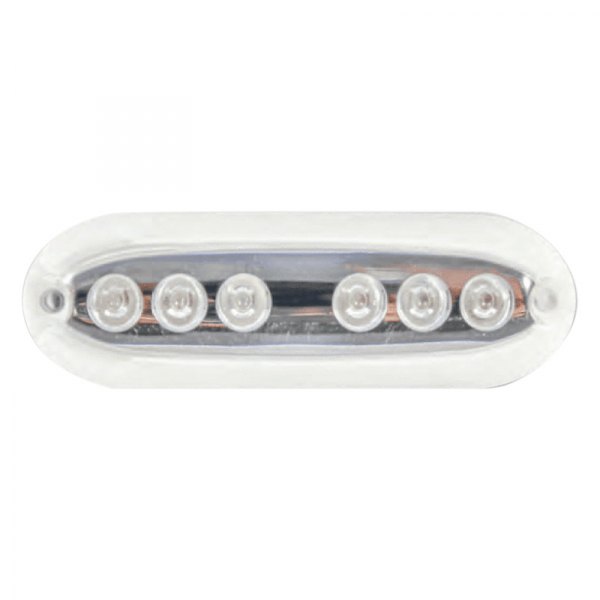 15W FULLY ENCAPSULATED LED UNDERWATER LIGHT 6 LED OBLONG STAINLESS INSERT WHITE HOUSING/WHITE