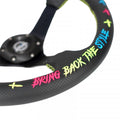 NRG Reinforced Steering Wheel - Oak Tree Outlaws 3in Deep/5mm Blk Spk 350mm Wheel - Blk Perf Lthr