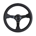 NRG Reinforced Steering Wheel - Oak Tree Outlaws 3in Deep/5mm Blk Spk 350mm Wheel - Blk Perf Lthr