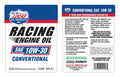SYNTHETIC SAE 20W50 RACING MOTOR OIL 5 QUART CASE OF 3