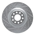 R1 01-03 Audi S8 Front Left Drilled & Slotted Silver Brake Rotor
