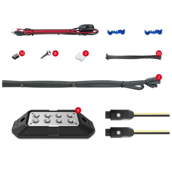 XK Glow Rock Light w/ XKchrome App Controlled Bluetooth Advanced Kit 4pc RGB 6W