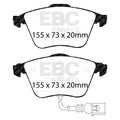 EBC 07-10 Audi TT Quattro 3.2 Redstuff Front Brake Pads