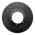 R1 05-18 Mitsubishi Fuso Front Right Drilled & Slotted Silver Brake Rotor