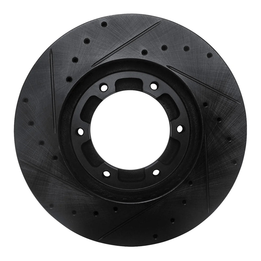 R1 05-18 Mitsubishi Fuso Front Right Drilled & Slotted Silver Brake Rotor