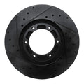 R1 05-18 Mitsubishi Fuso Front Right Drilled & Slotted Silver Brake Rotor