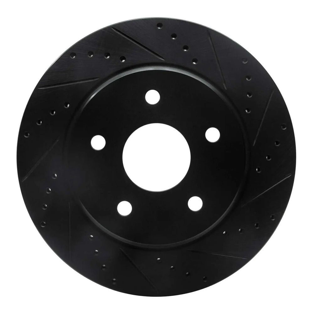 R1 Concepts Brake Rotor Drilled and Slotted Silver Fits Jeep Wrangler