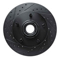 R1 94-01 Ford F-150 RWD Front Left Drilled & Slotted Black Brake Rotor