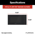 0.9 CU FT BUILTIN MICROWAVE BLAC