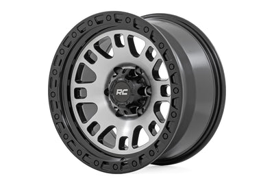 Rough Country Rough Country 82 Series Wheel One-Piece Machined Semi Gloss Black 17x9 5x4.5 -12mm 82170913M