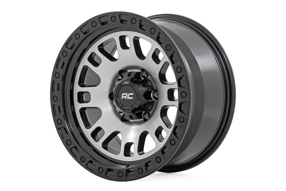 Rough Country Rough Country 82 Series Wheel One-Piece Machined Semi Gloss Black 17x9 5x4.5 -12mm 82170913M