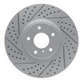 R1 07-15 Infiniti G37 Front Left Drilled & Slotted Geo-Carbon Rotor