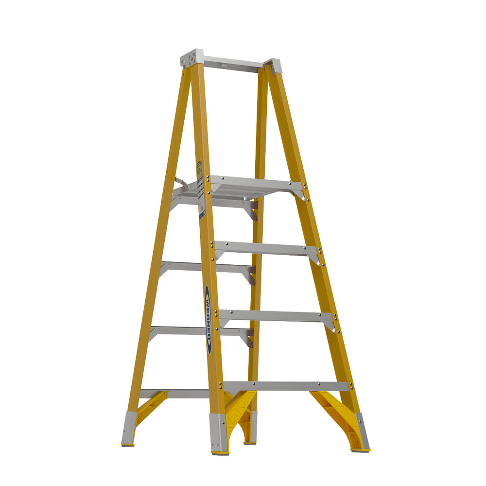 WERNER 4FT PREMIUM FIBERGLASS STEP LADDER TYPE IAA 375# CAPACITY 7404