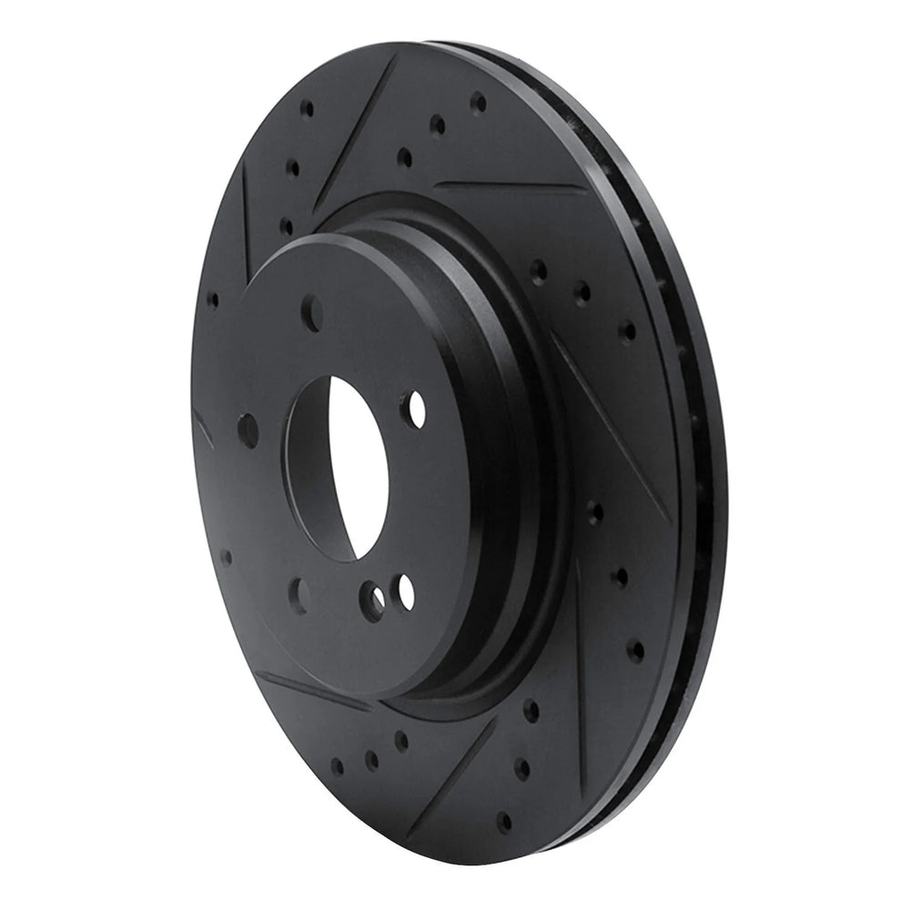 R1 12-17 Hyundai Equus Front Left Drilled Black Brake Rotor