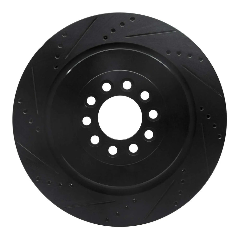 R1 03-05 Jaguar XJR Front Left Drilled & Slotted Black Brake Rotor