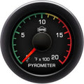 ~(10 lbs. 6X4X4)~ EV2 Black Bezel Red Pointer W/Black Hub Black Face White Numerals Green When Backlit Pyrometer 0-2000F