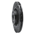 R1 07-16 Volvo S80 Front Left Drilled & Slotted Black Brake Rotor