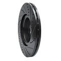 R1 07-16 Volvo S80 Front Left Drilled & Slotted Black Brake Rotor