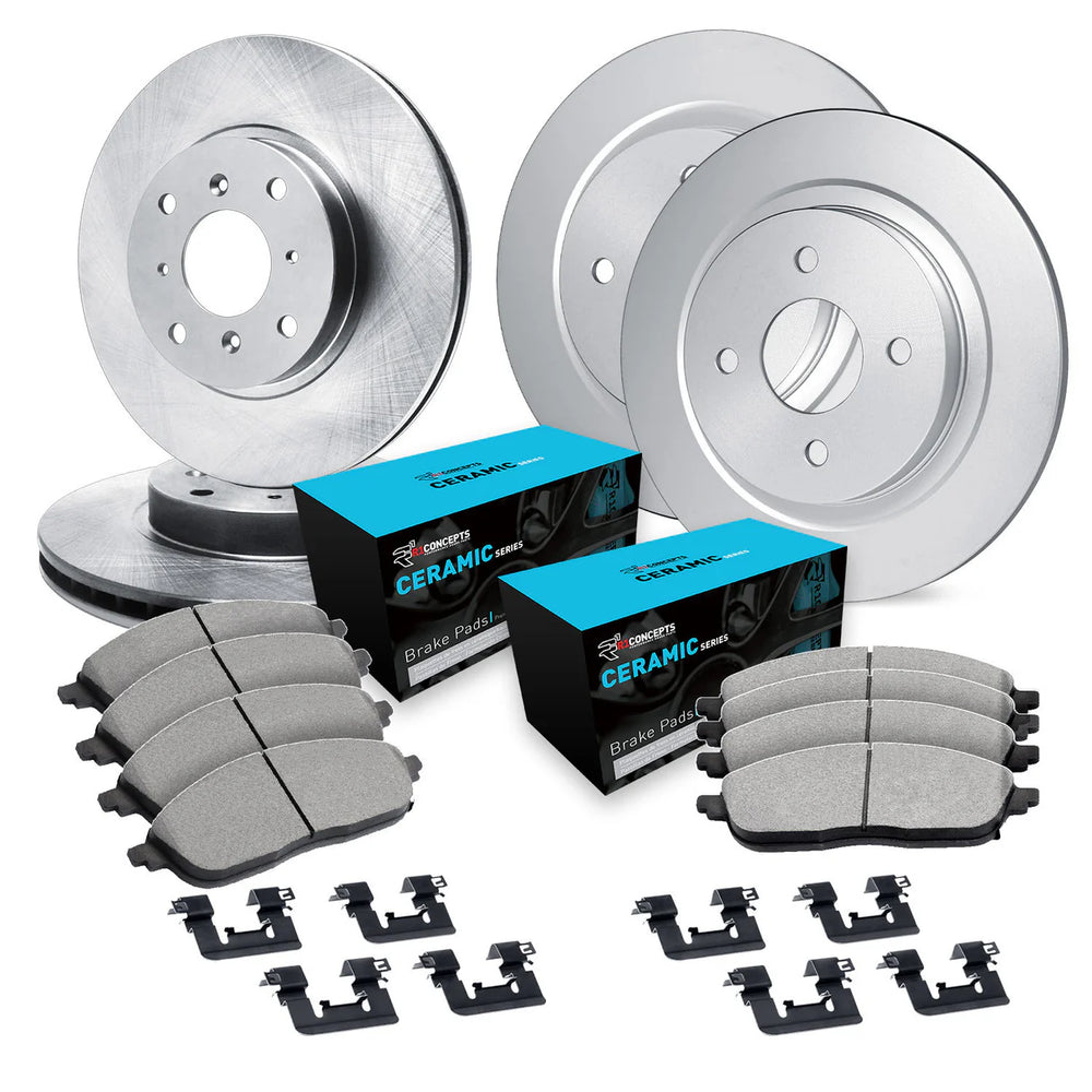 R1 Concepts E- Line Series Brake Rotor with Ceramic Brake Pads Hdw Fits Volkswagen Jetta