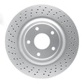 R1 05-13 Chevrolet Corvette Front Right Drilled & Slotted Black Brake Rotor