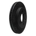 R1 99-07 Ford E-350 Econoline Club Wagon Rear Right Drilled & Slotted Black Brake Rotor