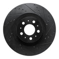 R1 20-25 Tesla Model Y Front Right Drilled & Slotted Black Brake Rotor