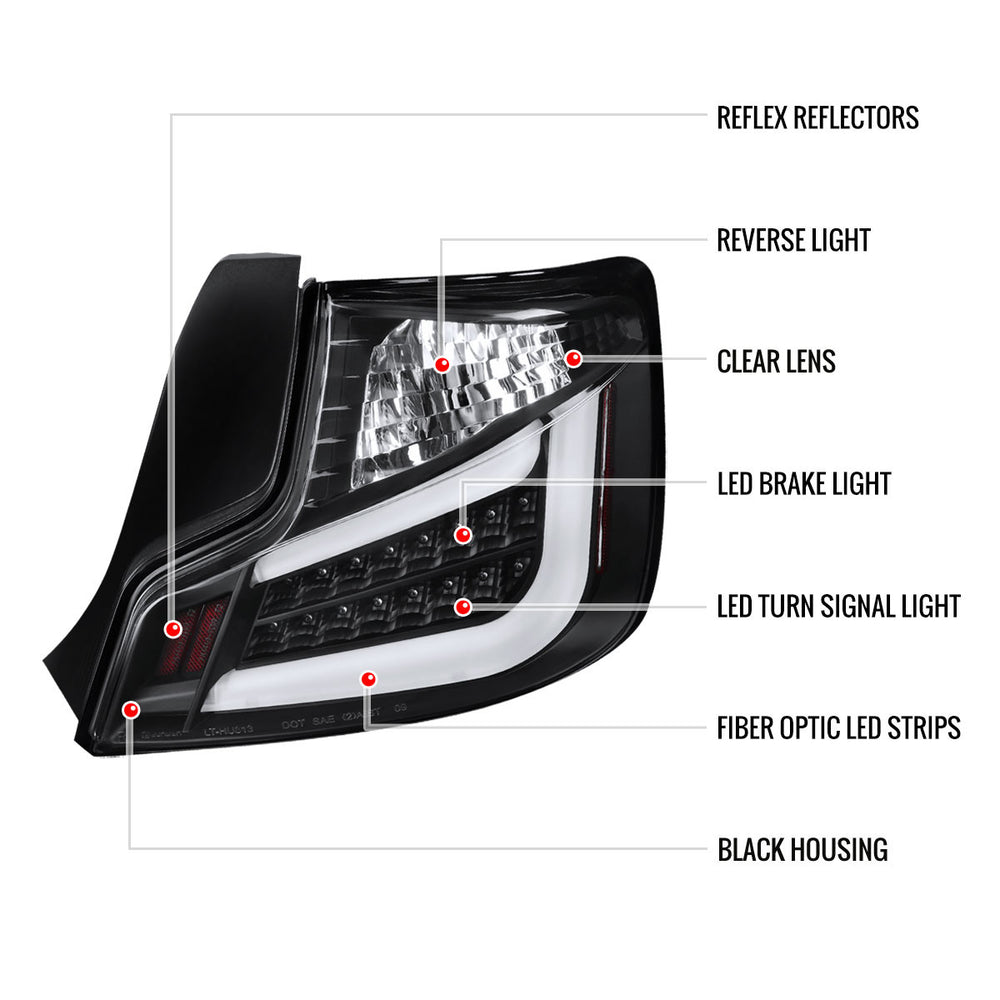 LED TAIL LIGHTS ALL BLACK HOUSING WITH CLEAR LENS