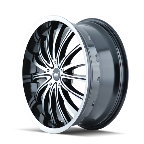 ~(34 lbs. 20X20X10)~ MAZZI 351 BLACK/MACHINED FACE/MACHINED LIP 18X7.5 5-105/5-115 40MM 72.62MM