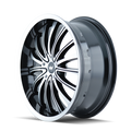 ~(34 lbs. 20X20X10)~ MAZZI 351 BLACK/MACHINED FACE/MACHINED LIP 18X7.5 5-105/5-115 40MM 72.62MM