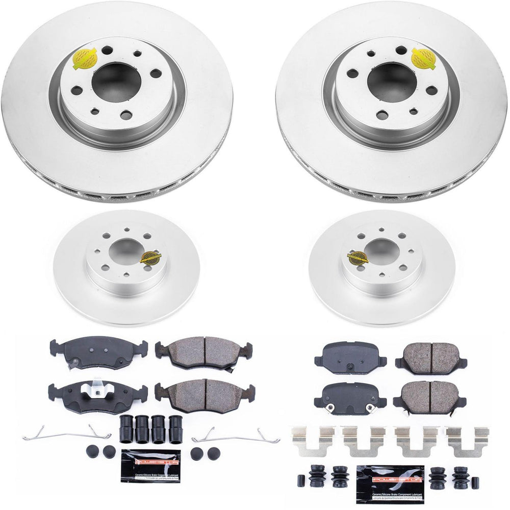 Power Stop 13-18 Fiat 500 Front & Rear Z23 Evolution Sport Coated Brake Kit