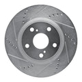 R1 01-07 Peugeot 607 (Mexico) Front Left Drilled & Slotted Black Brake Rotor