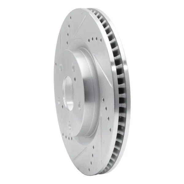 R1 01-07 Peugeot 607 (Mexico) Front Left Drilled & Slotted Black Brake Rotor