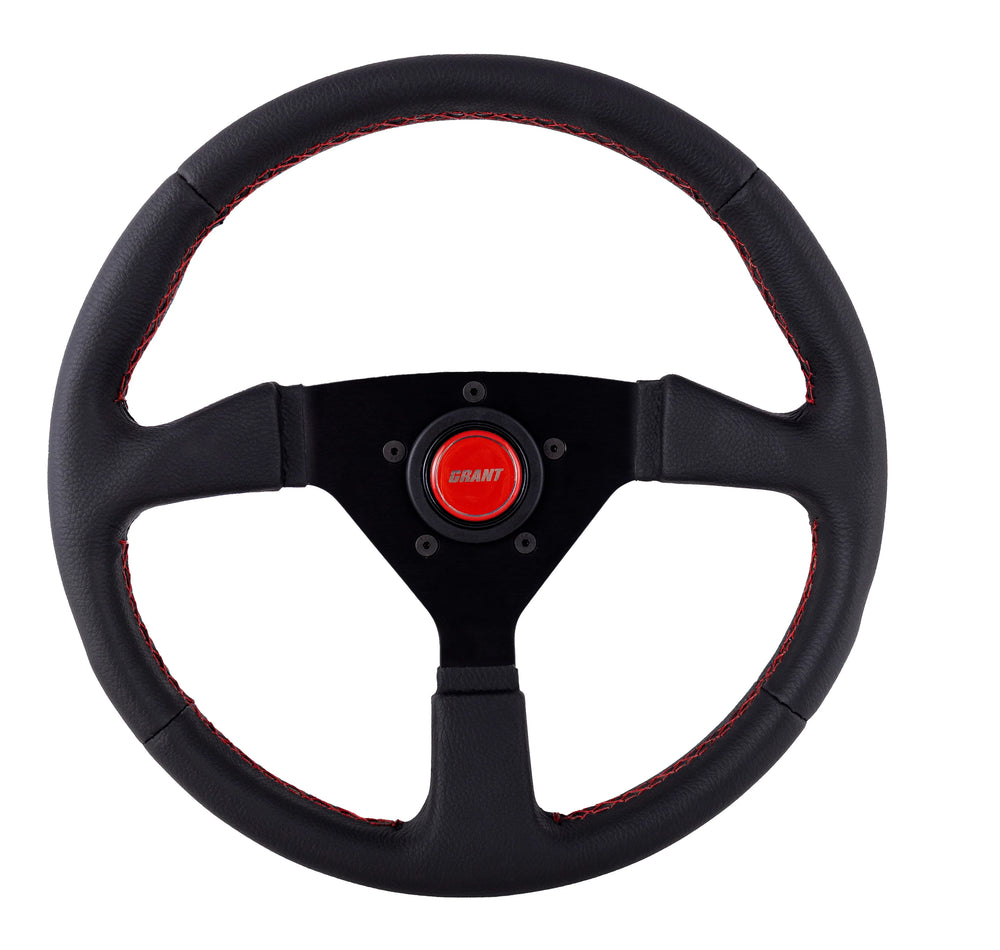 Steering Wheel 13.75in Wrapped w/Red