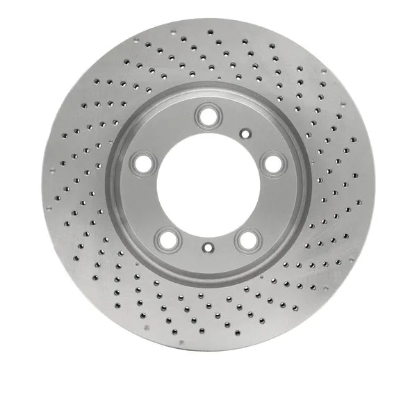 R1 99-21 Porsche 718 Boxster Right Front Drilled Black Brake Rotor